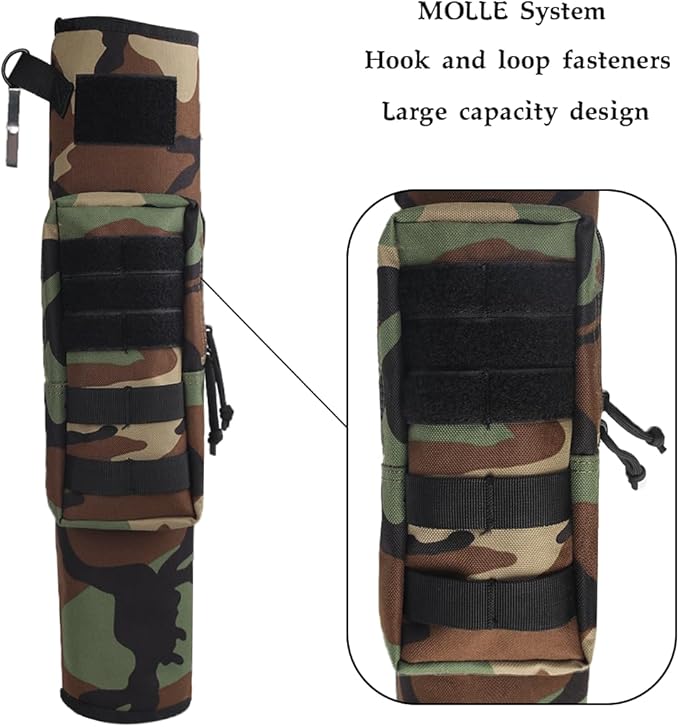 KRATARC Archery Lightweight Back Arrow Quiver Dual Use Foldable Compact Hip Arrows Bag with Molle System Pocket Hanged for Target Shooting Hunting