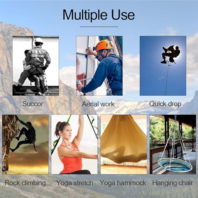 KIKIGOAL 2pcs Safety Daisy Chains Strong Climbing Strap Adjustable Nylon Strap Rope Yoga Pilates Stretching Straps