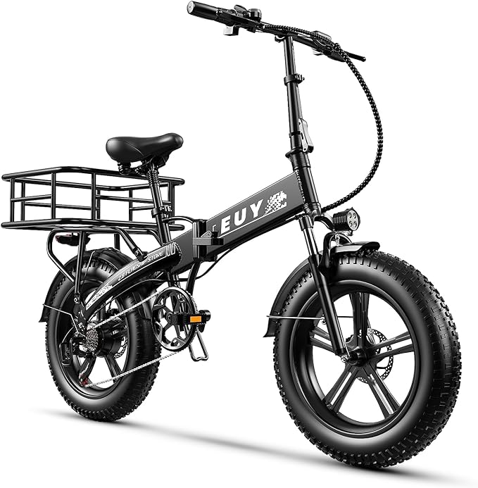 1000W Folding Electric Bike, 48V 20AH Large Removable Battery E Bike,30+MPH, 80 Miles Max Range, 20" Fat TireElectric Bike for Adults, Adult Electric Bicycles for CommuteBeach Snow