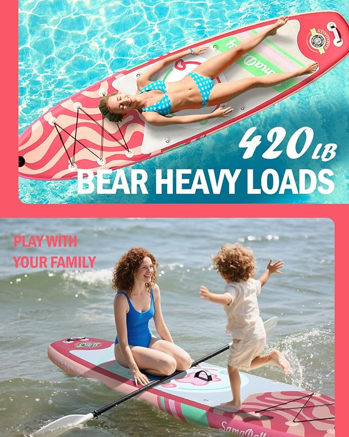 11'Stand Up Paddle Boards Surf Control with Premium SUP Board Accessories Backpack & Removable Fins, 34" Wide Inflatable Paddle Boards of All Skill Levels