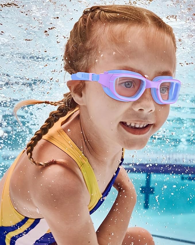 Kids Swim Goggles,Swimming Goggles for Kids 6-14, Anti-Fog UV Protection Pool Glasses for Boys Girls
