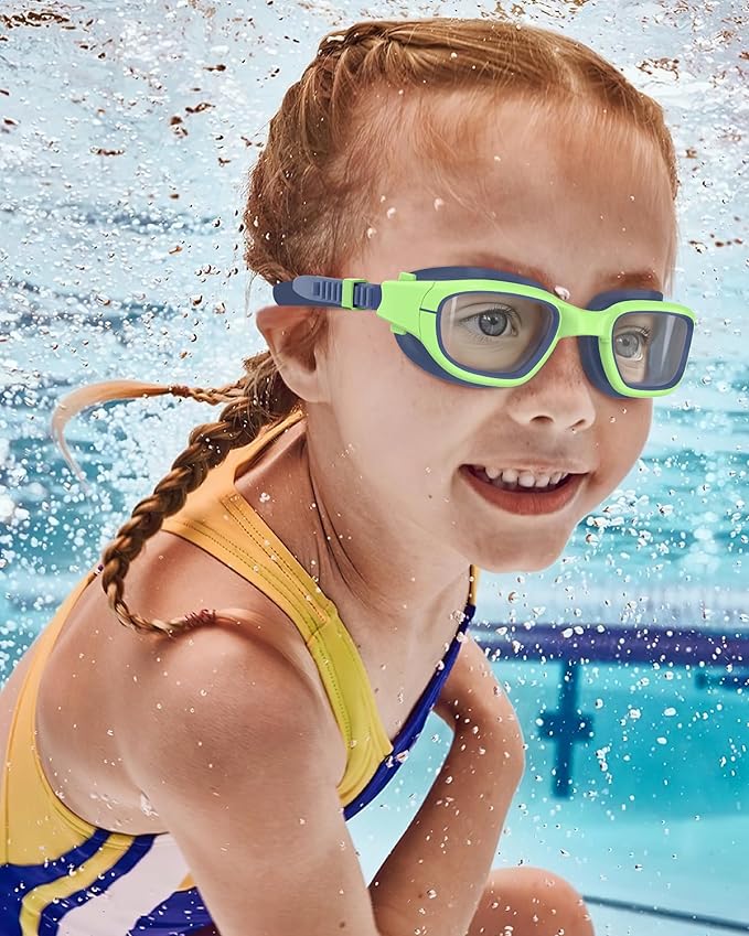 Kids Swim Goggles,Swimming Goggles for Kids 6-14, Anti-Fog UV Protection Pool Glasses for Boys Girls
