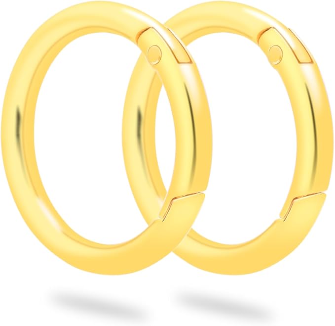 10 Pack 1-1/4" Trigger Spring O Rings, Metal Round Carabiner Clip Snap Hook, Spring Keyring Buckles for Replacement Purse Strap, Paracord Lanyard Clips, Keychain Rings Hardware DIY Crafts Making