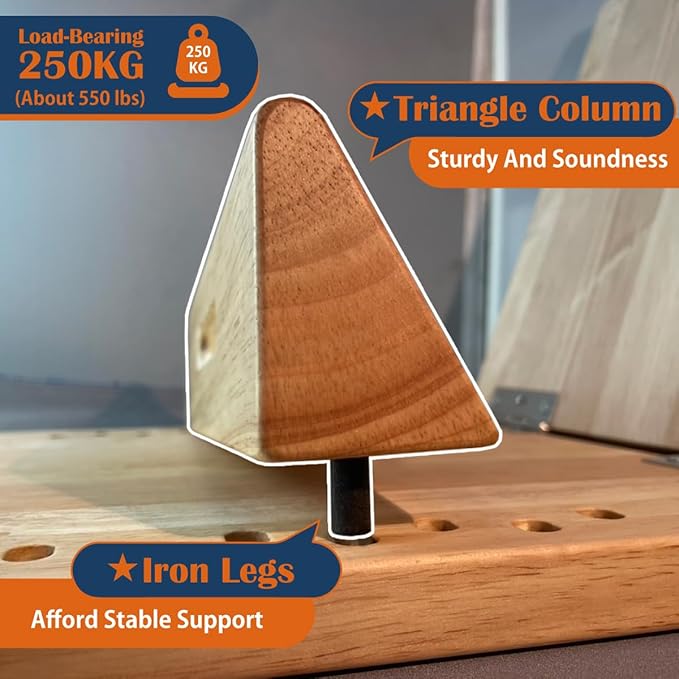 KIJO Studio Professional Wooden Calf Stretcher Slant Board 500 lbs Weight Capacity 16-Angle Adjustable Incline Calf Stretch Slant Board for Calf Stretching Exercise Squat & Physical Therapy Non-Slip