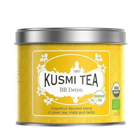 Kusmi Tea - BB Detox - Iconic Detox Tea - 100% Organic - Blend of Green Tea, Mate & Grapefruit - Organic Flavored Yerba Mate Tea - Loose Leaf - Tin Box of 3.5 oz - Quantity for about 50 cups