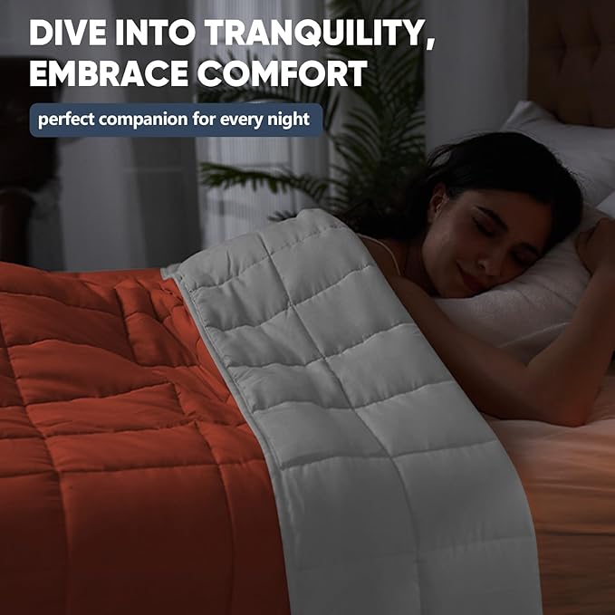 King Size Weighted Blanket for Adults (25 lbs, 80” x 87”, Orange) Cooling Heavy Blanket for Sleeping Perfect for 240-260 lbs, Breathable Blanket for Adults & Couple All Season, Machine Washable