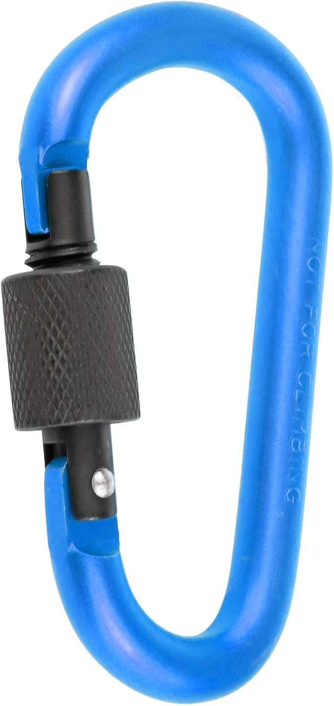 10 Pack Aluminum D Ring Key Rings Hiking Clips Locking Carabiner for Hiking Camping Fishing and Outdoor Use，Clips with Screw Gate Multicolored