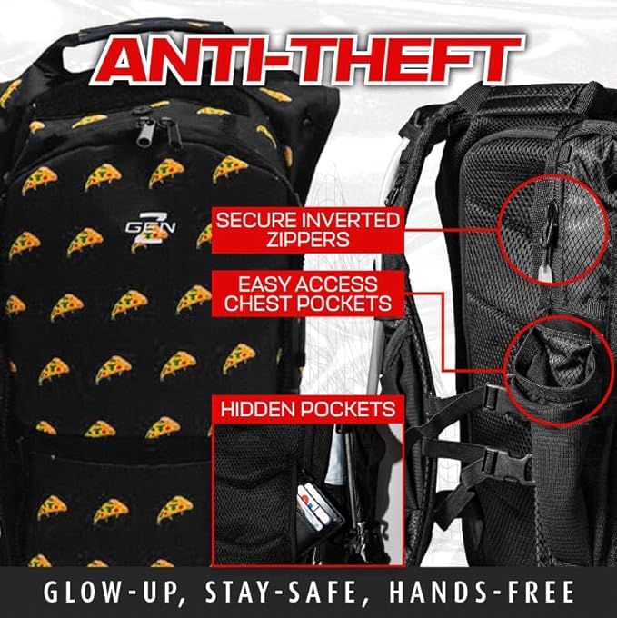 RaveRunner® Anti-Theft Hydration Backpack | Rave Hydration Pack, Festival Water Bag, Hydropack Rave, Hydration Pack EDC