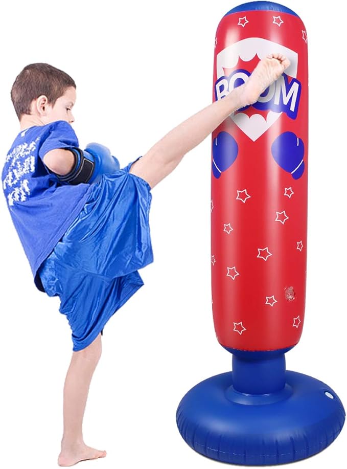 Punching Bag for Kids, Free Standing Boxing Bag for Bounce Back Focus Punching Bag for Practicing Karate, Taekwondo, De-Stress Boxing Bag for Kids.