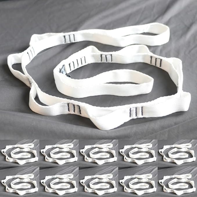 10PCS Nylon Daisy Chain Straps 23 KN for Aerial Yoga Hammock Swing Adjustable Aerial Silk Extender Hanging Rope for Aerial Yoga Belts 3.6FT 5.9FT Long