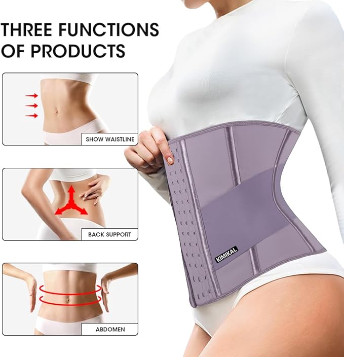 KIMIKAL Women Waist Trainer Corset Belt: Under Clothes Sport Tummy Control Long Torso Shapewear