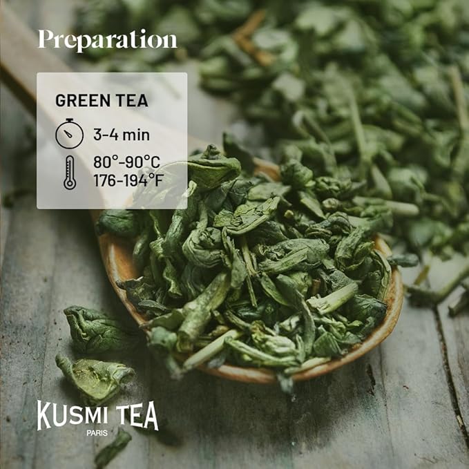 Kusmi Tea - Blue Detox - Blend of Green Tea, Mate & Pineapple - Rosehip, Rooibos, Mint, Guarana Flavours - Enjoy Hot or Iced - Loose Leaf Tea - Tin Box of 3.5 oz - Quantity for about 50 cups