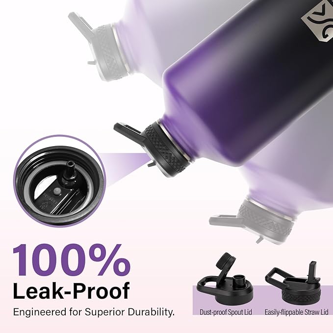 1 Gallon Water Bottle Insulated | Thickened Stainless Steel Vacuum Metal Water Jug | Portable Sports Large for Gym and Hiking with Straw, Carrier Bag, Handle Strap | BPA-Free 128 oz