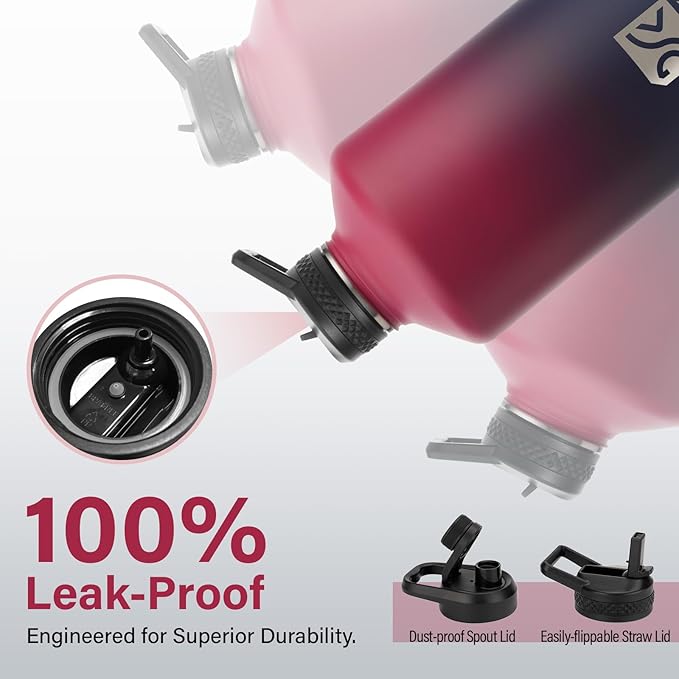 1 Gallon Water Bottle Insulated | Thickened Stainless Steel Vacuum Metal Water Jug | Portable Sports Large for Gym and Hiking with Straw, Carrier Bag, Handle Strap | BPA-Free 128 oz