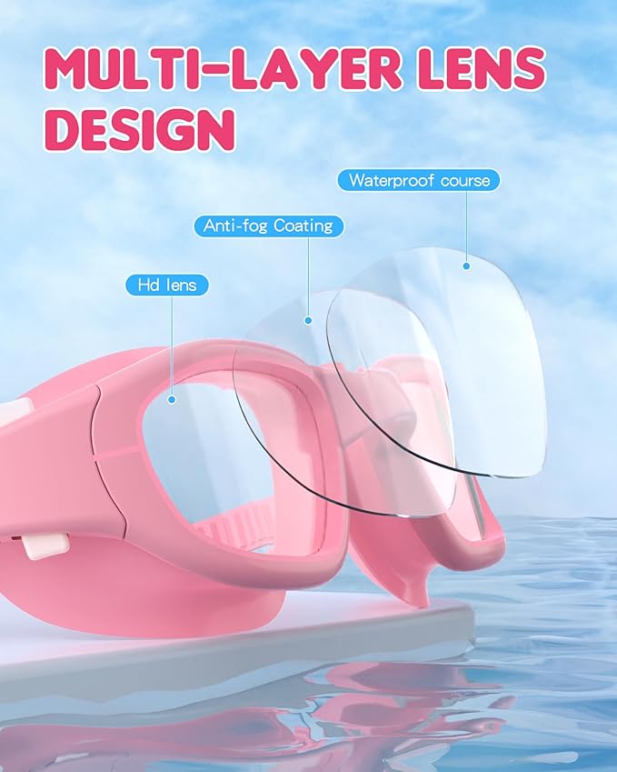 Kids Swim Goggles,Swimming Goggles for Kids 6-14, Anti-Fog UV Protection Pool Glasses for Boys Girls
