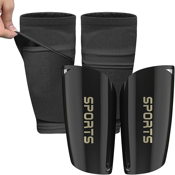 Kids Youth Soccer Shin Guards with Sleeves, Slip in Shinguards Soccer Shin Pads for 3-15 Years Old Boys Girls Child Teens