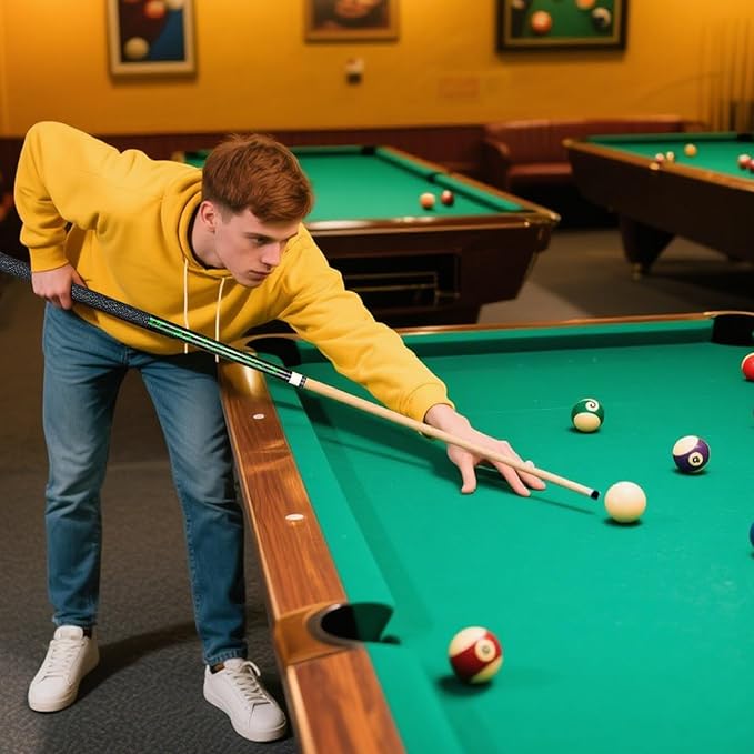 Kmise Pool Cue Stick Set, Canadian Maple 58 Inch 18 19 20 21oz 13mm Tips, New Upgraded Irish Linen Wire Grip Billiard Table Cues Sticks, 4 Colors Optional, W/Chalk, Gloves for Bar Professional Adults