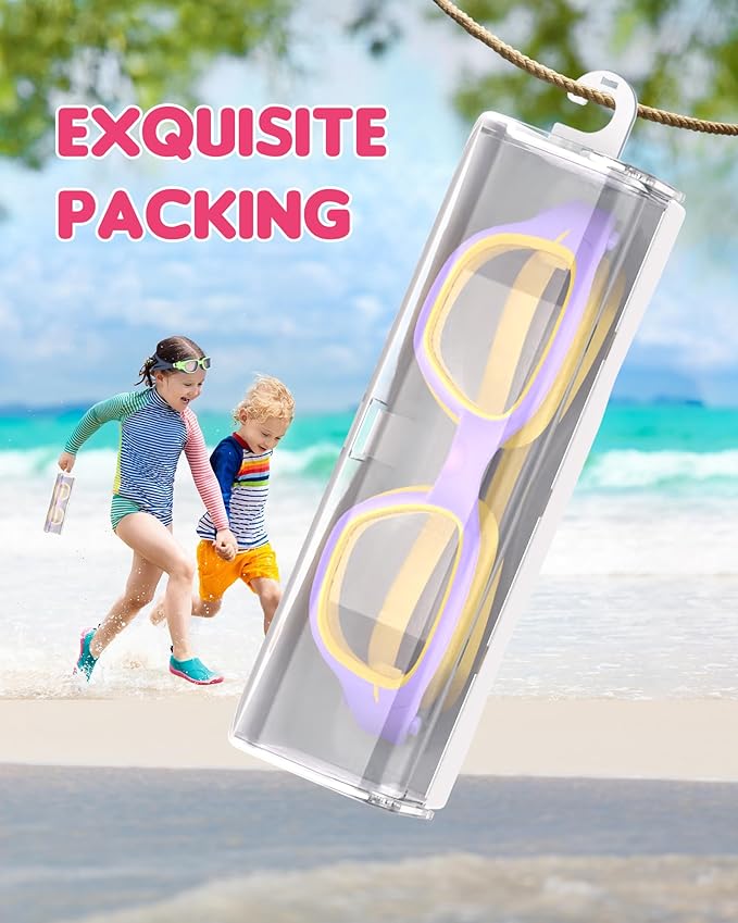 Kids Swim Goggles,Swimming Goggles for Kids 6-14, Anti-Fog UV Protection Pool Glasses for Boys Girls