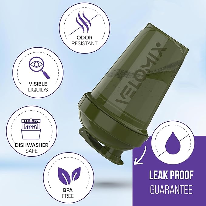 '-2 Pack- 20 oz Protein Shaker Bottles for Protein Mixes - 2x Wire Whisk, Leak Proof Shaker Cups for Protein Shakes and Pre Workout, Protein Shaker Bottle Pack, Protein Mixer Cup (Green&Black)