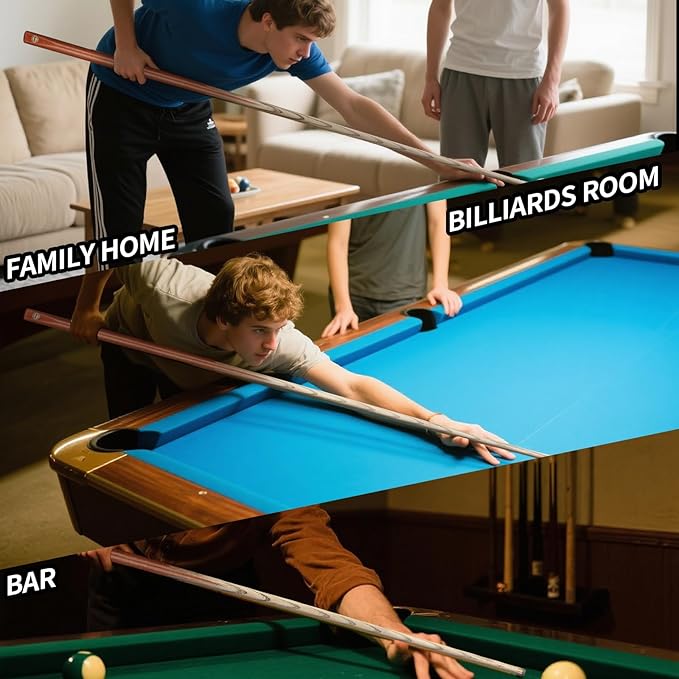 Kmise Pool Cue Sticks, 41"/57??58" Hardwood Pool Cue Set of 4/6/8, 13OZ/20OZ with 13/10 MM Brass Tips, Table Billiard Cue Stick for Bar, Home, Billiard Room