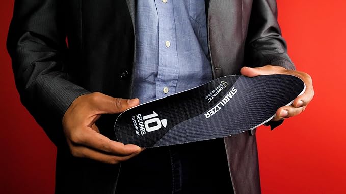 10 Seconds Stabilizer Insole, Medium Corrective Arch, Soft Support, Designed for Instability and Low-Profile Footwear, Deep Heel Cup, Anti Blister Topper. (M 6.5/7.5, W 9/10)