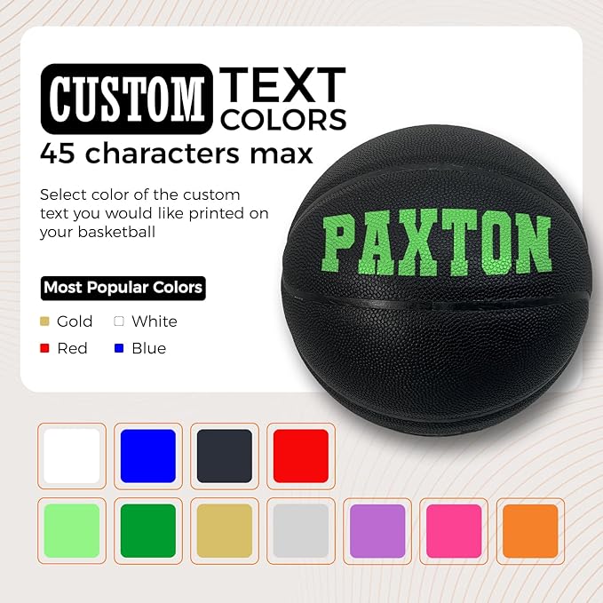 HAMMET Personalized Basketball – Customized Basketball with Your Name or Text – Multiple Colors, Fonts & Designs Available – Durable for Indoor and Outdoor - Ideal Gift for Son, Daughter, Boy or Girl
