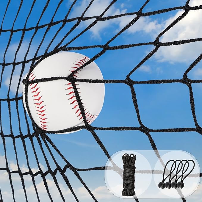 Storgem Baseball Softball Backstop Nets, Sports Netting, Sports Barrier Netting, Heavy Duty Sports Nets Netting Knotless for Playing Field, Backyard or Garage