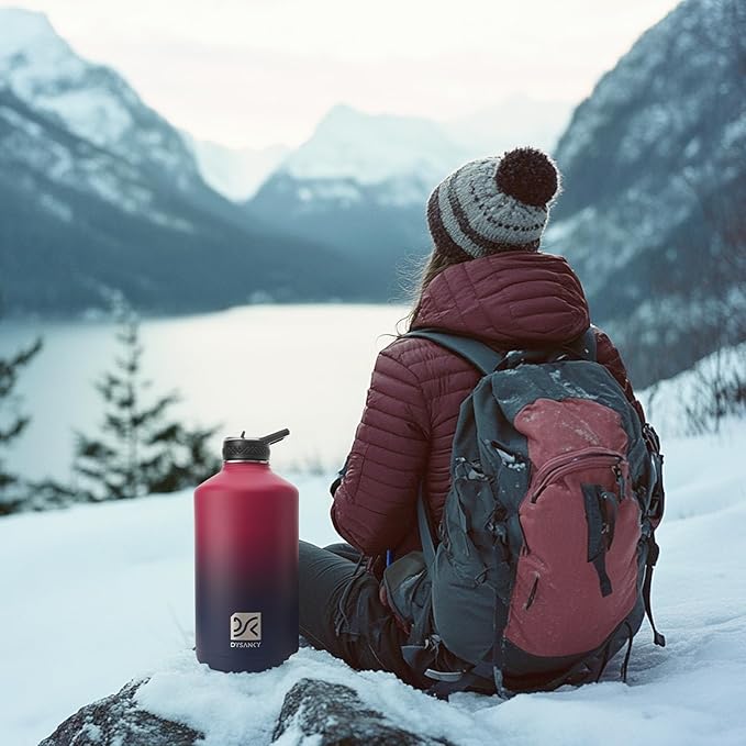 1 Gallon Water Bottle Insulated | Thickened Stainless Steel Vacuum Metal Water Jug | Portable Sports Large for Gym and Hiking with Straw, Carrier Bag, Handle Strap | BPA-Free 128 oz