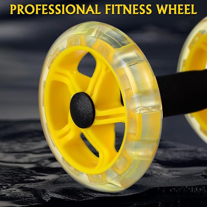 Kisangel Exercise Roller Weight Loss Equipment Exercise Abdominal Roller Ab Exercise Roller Hand Weights Dumbbell Yellow Fitness Exercise Device Fitness Wheel Wire Wheel