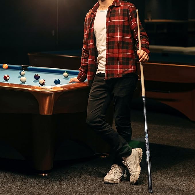 Kmise Professional Pool Cue Stick - 19 20 21oz Canadian Maple Cue Sticks, Low Deflection Shaft with Telescopic Carbon Fiber Extension, Pool Sticks for Aults, Billiard Cue Sticks with Leather Cue Case
