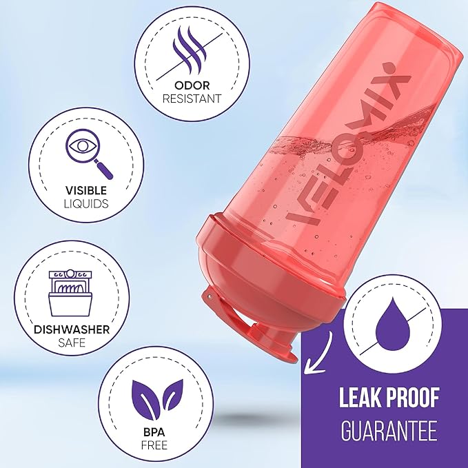 '-2 Pack- 28 oz Protein Shaker Bottles for Protein Mixes - 2x Wire Whisk | Leak Proof Shaker Cups for Protein Shakes | Protein Shaker Bottle Pack (Pink Set)