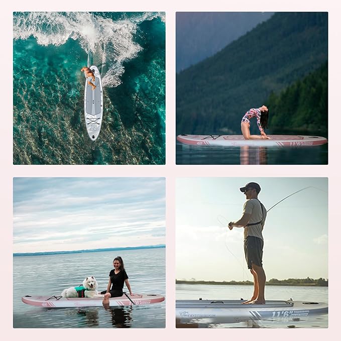 11'6"/11'/10' Inflatable Paddle Board with Complete Accessories, Versatile Premium Paddle Boards for Adults/Youth, Stand Up Paddle Board Polar/Wave/Sunny Wave Collection