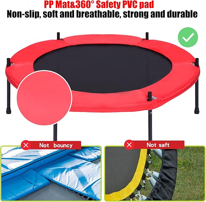 Kids Trampoline with Safety Enclosure Net - 5FT Trampoline for Toddlers Indoor and Outdoor - Parent-Child Interactive Game Fitness Trampoline Toy Gift for Boys and Girls Age 1-8
