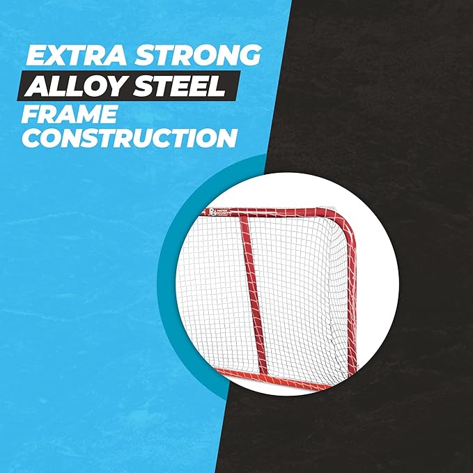Premier Sports – 54“ Junior Steel Street Hockey Goal – Portable Hockey Net for Indoor & Outdoor Use – Hockey Training Equipment