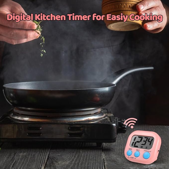 12 PCS Bulk Digital Timer, Timers for Classroom, On/Off Switch Minute Second Countdown Big LCD Display Timer, Loud Alarm for Exercise Cook Baking Teacher