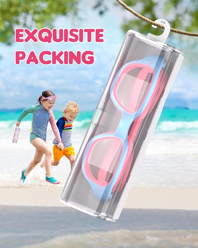 Kids Swim Goggles,Swimming Goggles for Kids 6-14, Anti-Fog UV Protection Pool Glasses for Boys Girls