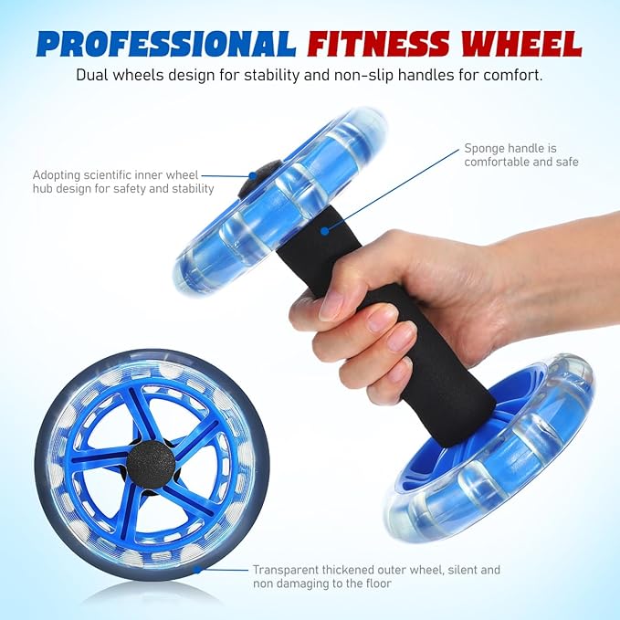 Kisangel Exercise Roller Weight Loss Equipment Exercise Abdominal Roller Ab Exercise Roller Hand Weights Dumbbell Yellow Fitness Exercise Device Fitness Wheel Wire Wheel