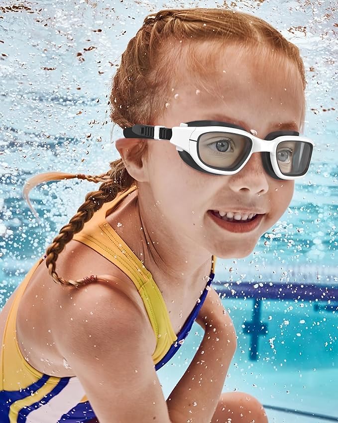 Kids Swim Goggles,Swimming Goggles for Kids 6-14, Anti-Fog UV Protection Pool Glasses for Boys Girls