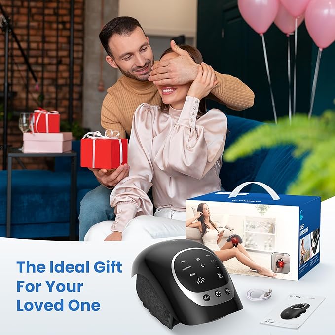 Knee Massager with Heat -[2025 Upgraded Version] Ideal Gift for Women,Men,Heating and Vibrating Pain Relief Knee Massager for Arthritis,Stretched Ligament,Joints and Muscles Injuries