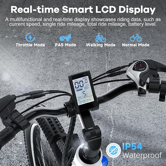 1000 Peak Electric Bike for Adults,up 80 Miles Removable Battery Ebike, 26" Electric E Bike with 7-Speed,Adult Electric Bicycles for Commute Beach Snow Womens All Terrain