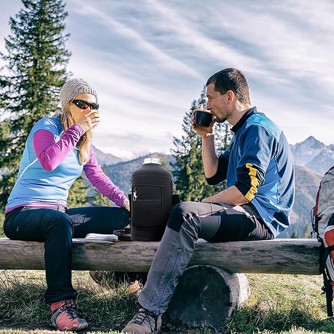 1 Gallon Water Bottle Insulated | Thickened Stainless Steel Vacuum Metal Water Jug | Portable Sports Large for Gym and Hiking with Straw, Carrier Bag, Handle Strap | BPA-Free 128 oz