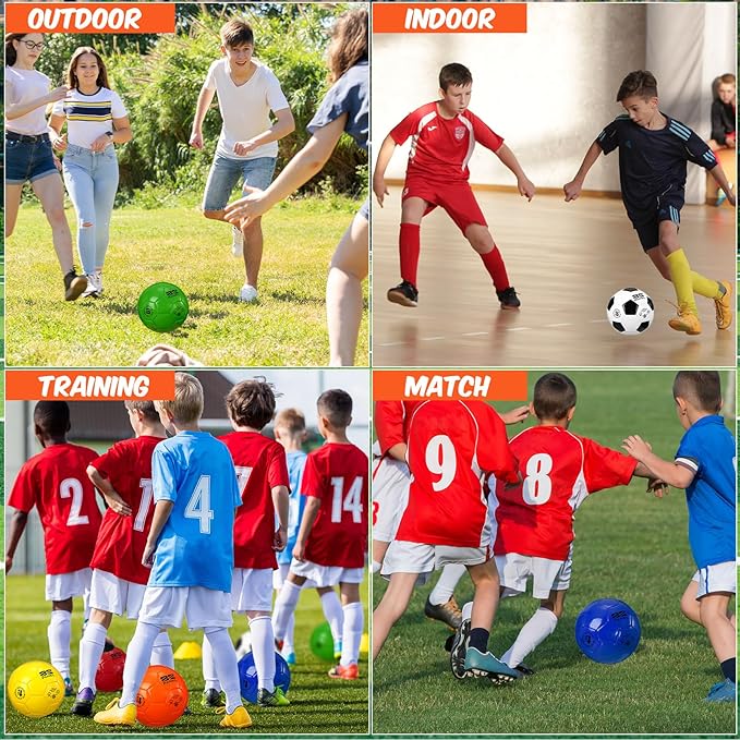 12 Pack Operation Christmas Bulk Items Soccer Ball with Pump Needles, Official Size 3/4/5 Soccer Ball Deflated Gift for Christian Charity Donation Training Practice