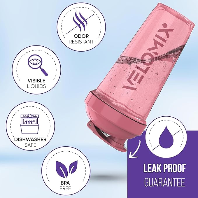 '-2 Pack- 28 oz Protein Shaker Bottles for Protein Mixes - 2x Wire Whisk | Leak Proof Shaker Cups for Protein Shakes | Protein Shaker Bottle Pack (Pink/Turquise)