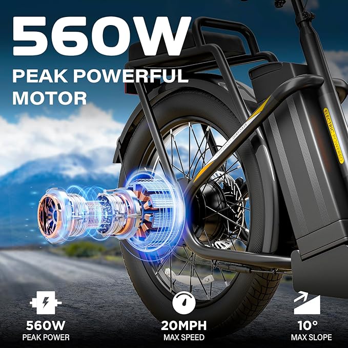 Caroma Electric Scooter with Seat, 48V Removable Battery E-Bike, Up to 30Miles&20MPH, 500/800/1200W Motor, 20" Fat Tire Adult Electric Bicycles for Commuting with Basket
