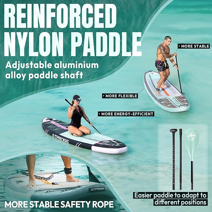 11'6"x35" Inflatable Paddle Board, 450lbs Extra Wide Stand Up Paddleboard for Adults with Premium SUP Accessories Kit & Backpack, Blow Up Kayak Non-Slip Stable Deck Boat for Yoga Fishing Surf