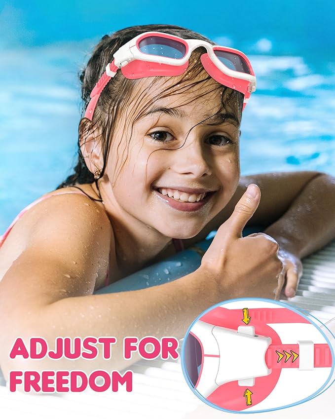 Kids Swim Goggles,Swimming Goggles for Kids 6-14, Anti-Fog UV Protection Pool Glasses for Boys Girls