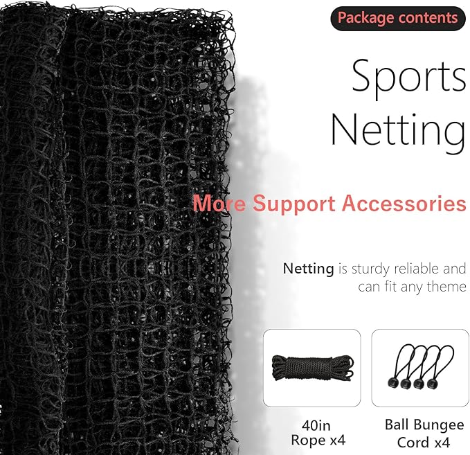 Storgem Baseball Softball Backstop Nets, Sports Netting, Sports Barrier Netting, Heavy Duty Sports Nets Netting Knotless for Playing Field, Backyard or Garage