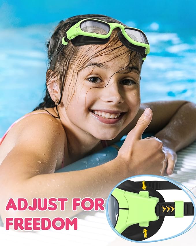 Kids Swim Goggles,Swimming Goggles for Kids 6-14, Anti-Fog UV Protection Pool Glasses for Boys Girls