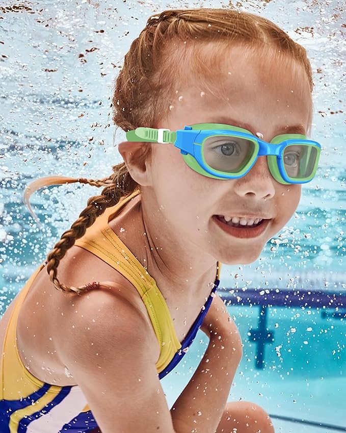 Kids Swim Goggles,Swimming Goggles for Kids 6-14, Anti-Fog UV Protection Pool Glasses for Boys Girls