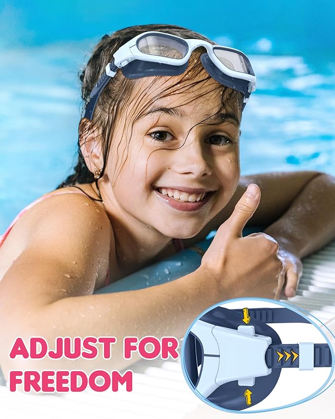 Kids Swim Goggles,Swimming Goggles for Kids 6-14, Anti-Fog UV Protection Pool Glasses for Boys Girls